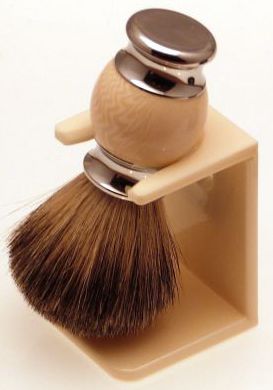 Diamond Edge Apollo shaving brush & dripstand, cream