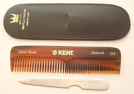 Kent NU19 Comb, nail file & leather case