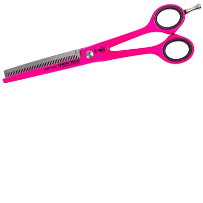 Show Tech Fine single-serrated thinning scissors, Neon pink