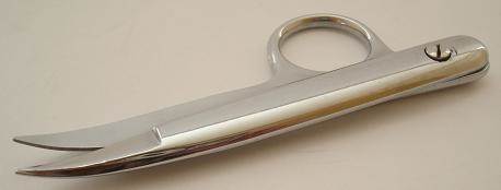 Thread-clip scissors, curved