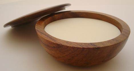 Large Wood Shaving Bowl with soap tablet