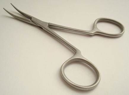 Curved forceps, without lock - 5"