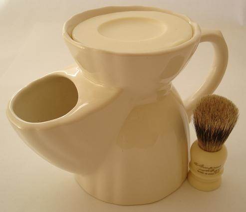 Simpsons Wee Scot shaving brush with pottery shaving mug