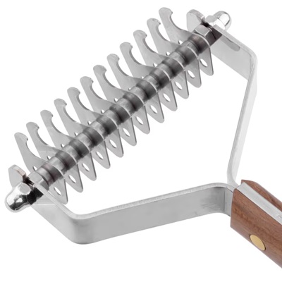 Mars Coat King - Spazzola Per Cani A 8 Lame Con Manico In Legno