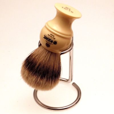 Kent VSB9 chrome shaving brush dripstand