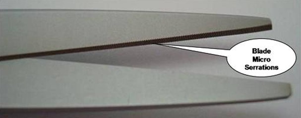 Micro-serrated hairdressing scissors