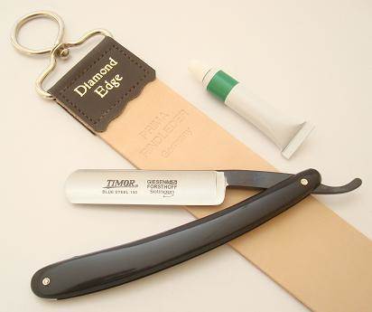 Timor 150 razor, hide strop & paste