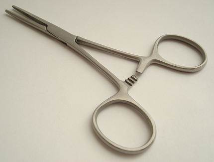 Straight forceps, with lock - 5"