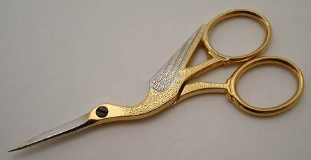 Embroidery scissors - stork pattern