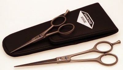 Diamond Satin Straight scissors set with pouch