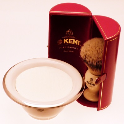 Kent Shaving brush and Porcelain shaving bowl