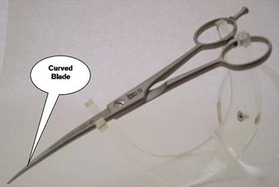curved blade thinning scissors