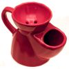 Pottery Shaving Mug, red