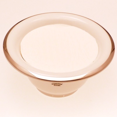 White porcelain shaving bowl with soap