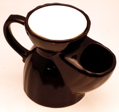 Pottery Shaving Mug, black