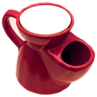 Pottery Shaving Mug, red