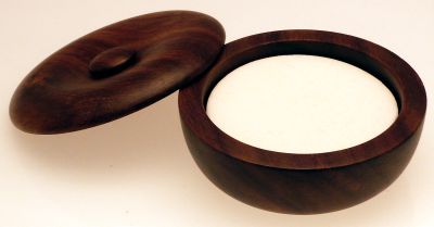 Small Wood Shaving Bowl with soap tablet