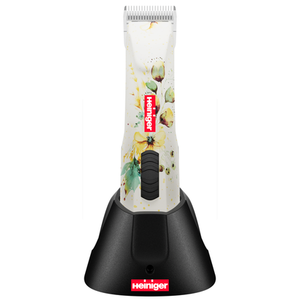 Heiniger Opal Floral cordless clipper kit with batteries and charging stand