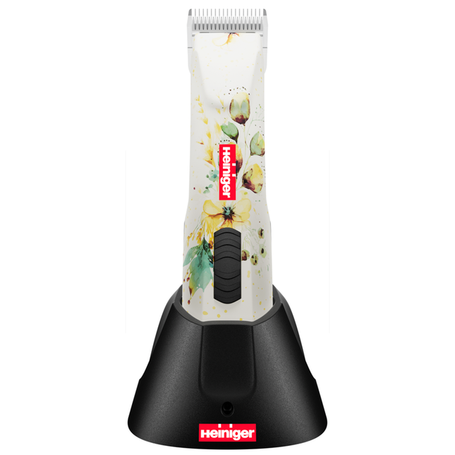 Heiniger Opal Floral cordless clipper kit with batteries and charging stand