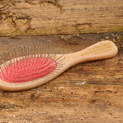 Mars Coat King medium wooden pin brush with stainless steel pins – 99M-358-1