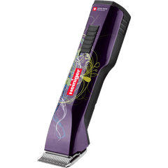 Heiniger Saphir Style cordless clipper in patterned violet, side view